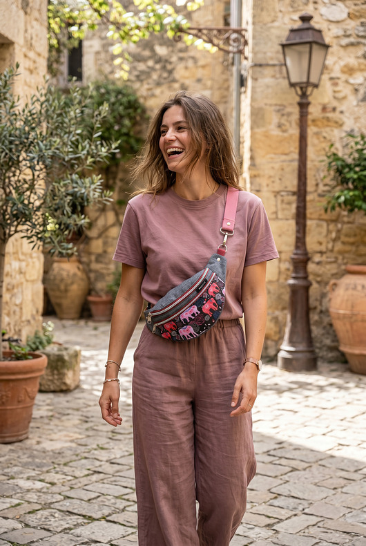 torebki różne Nerka M Pink Elephant Denim z miniportfelem gratis