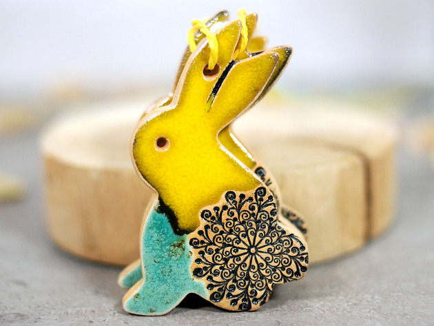 ozdoby wielkanocne Ozdoby wielkanocne - ceramiczne zajączki