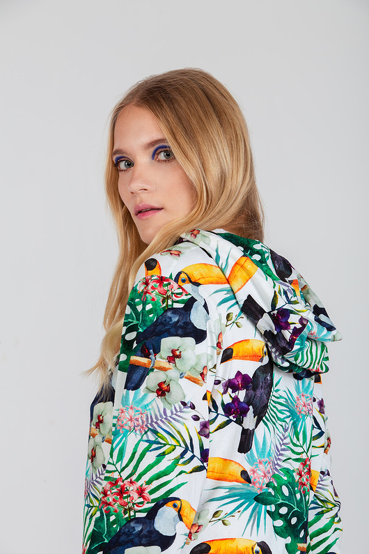 bluza z kapturem damska Bluza w tukany