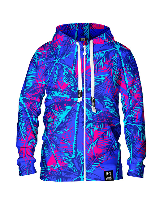 bluzy męskie Męska Bluza Expres Zamek DR.CROW Neon Palms