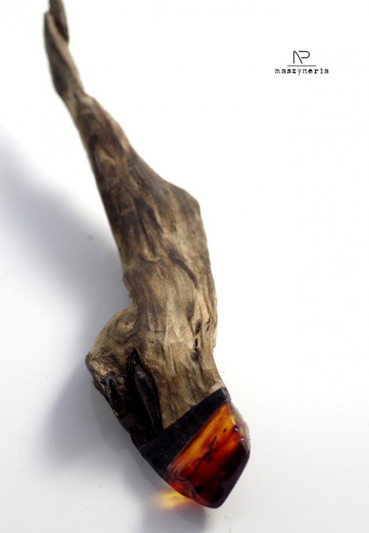Wood&Amber Broszka Maszyneria