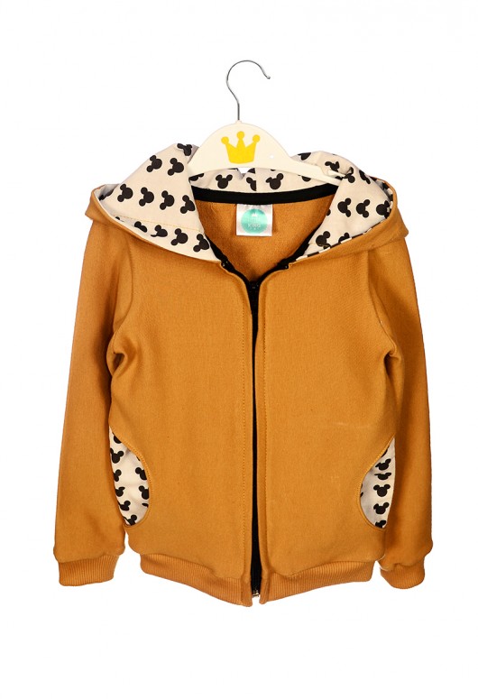 Bluza Musztarda z kapturem Mickey Little Gold King