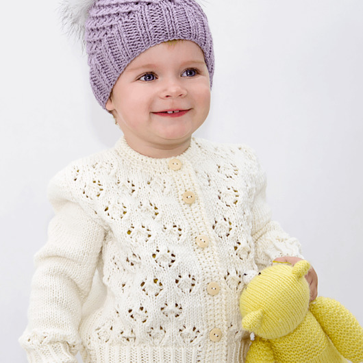 bluzki dla dziewczynki Sweter Ażurowy Merynos Dziecięcy