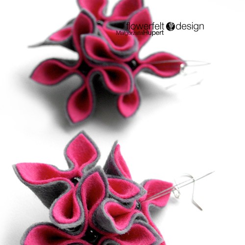 różowe w szarym FlowerFelt Design