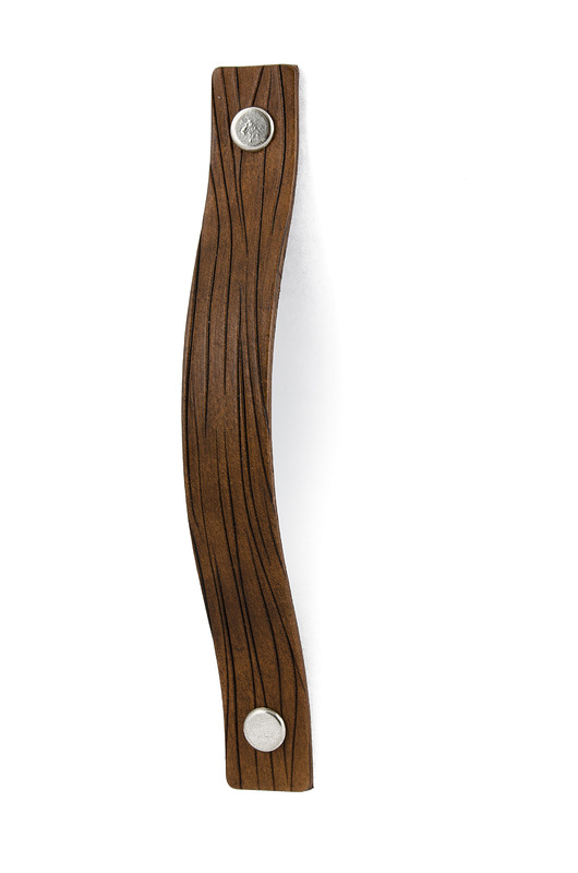 gałki do mebli Skórzany uchwyt meblowy COLORISO M BROWN WOOD L