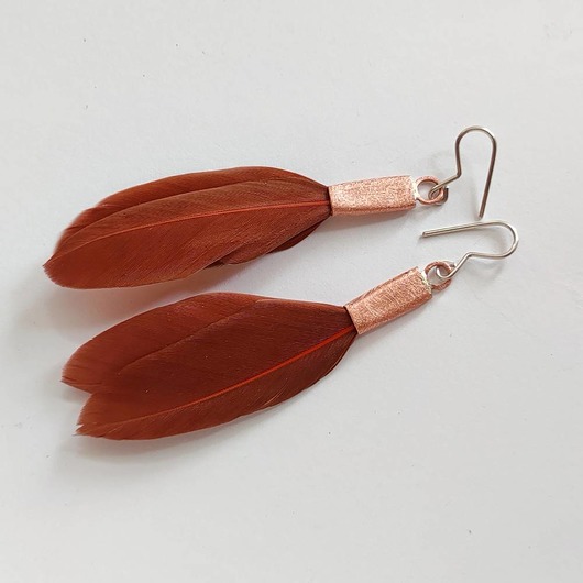 kolczyki z piórami PIÓRKO kolczyki