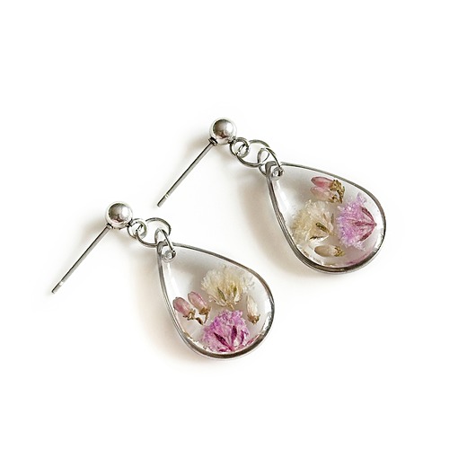 kolczyki z żywicy Kolczyki wiszące z kwiatami