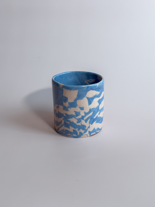 kubki Czarka / kubek nerikomi błękitno-różowy kratka