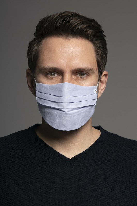 Maska Canvas błękitna ze 100% lnu  MASKKA 1583 BORGIO