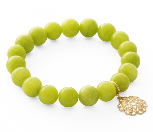 Lime jade with flower pendant. Lavoga
