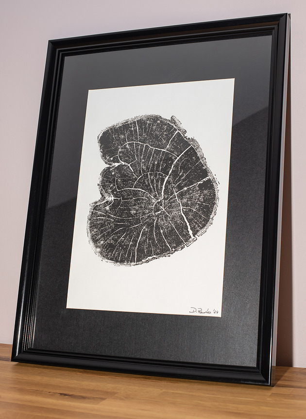 grafiki i ilustracje Obraz w ramie BOTANICZNY plakat PLASTER DREWNA ramka 30 x 40 cm