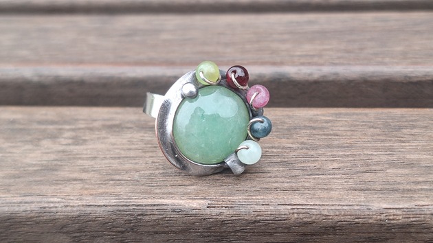 pierścionki - różne Awenturyn - pierścionek regulowany