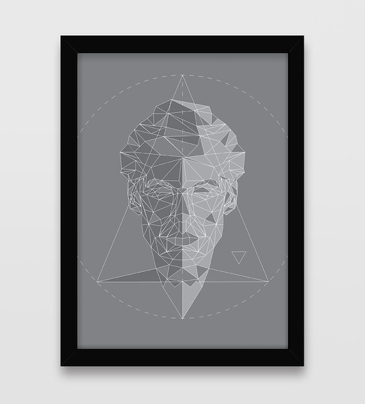 PORTRAIT GEOMETRIC - szary - plakat A3 Interior Design Olga Robak