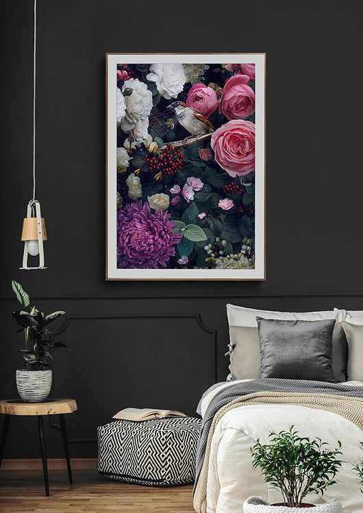 PLAKAT  z kwiatami  "  tajemniczy ogród" ci sza