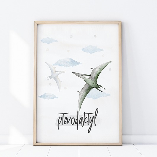 obrazy i plakaty do pokoju dziecięcego PLAKAT PTERODAKTYL P276