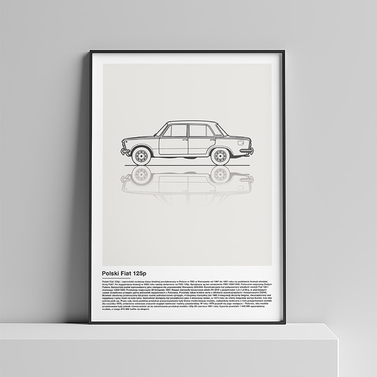 plakaty Plakat Polska Motoryzacja - Polski Fiat 125p