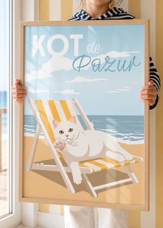 obrazy i plakaty do pokoju dziecięcego Plakat Kot de Pazur