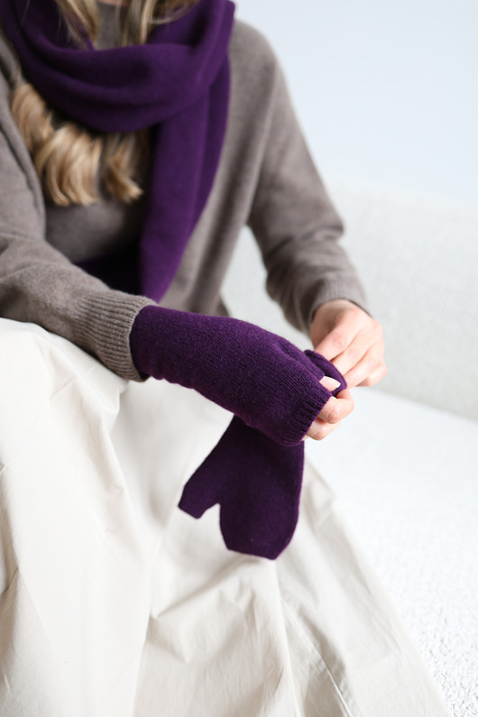 rękawiczki damskie Mitenki Merino&cashmere śliwkowe
