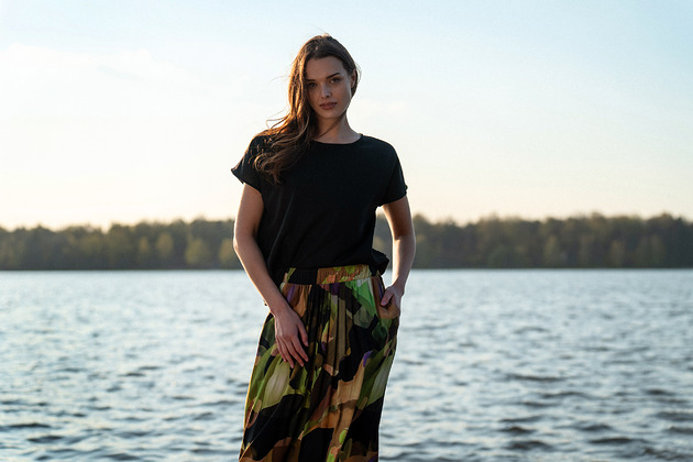 spódnice midi Saba - Spódnica z wzorzystej wiskozy