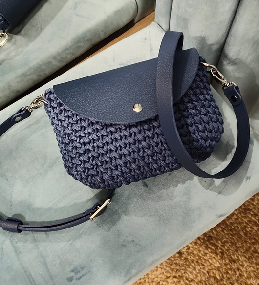 torby na ramię Torebka Basic Craftbags dżinsowa ze skórzaną klapą