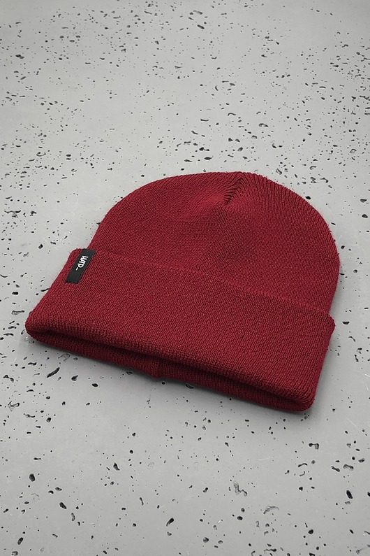 czapki damskie Czapka beanie bordowa