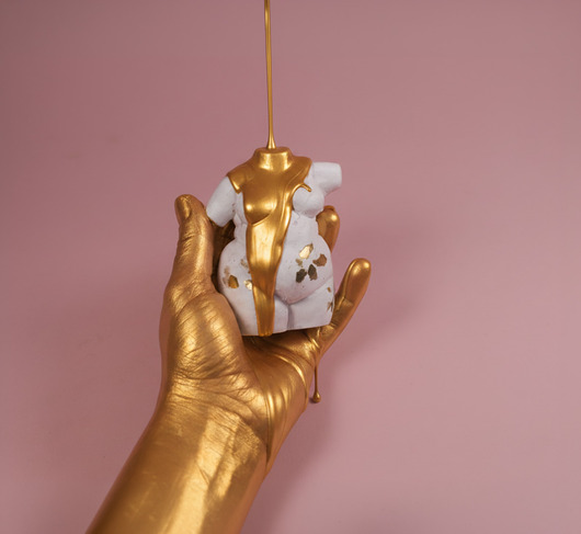 figurki i rzeźby Biżuteria do domu - Rzeźba Nowa Wenus. Mała body - piegi, złota mika