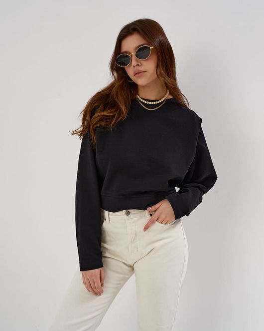 bluza bez kaptura damska BLUZA SHAPE black