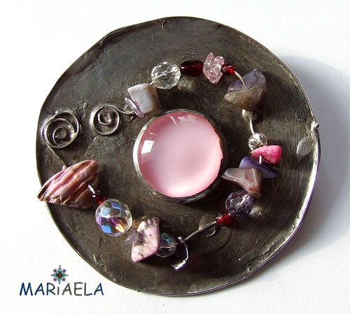 BROCHA GIGANT RÓŻ MARIAELA