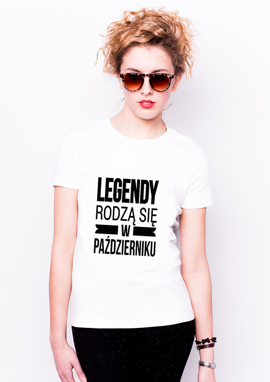 T-shirt damski-legendy rodzą się w październiku AllbagAllprints
