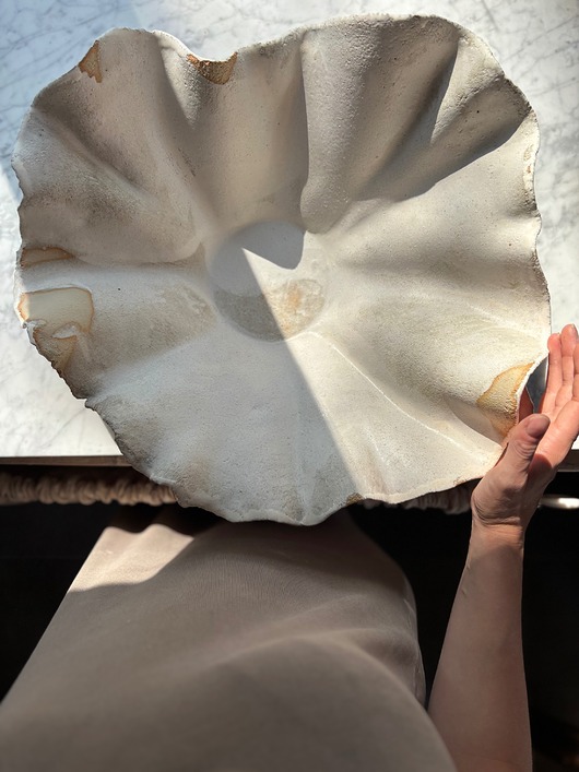 talerze, miski Ceramiczna Rustykalna Misa Handmade XXL na Owoce Przekąski Rustic White