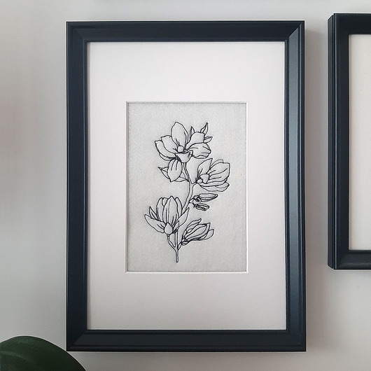 obrazy Obrazek haft na filcu "Magnolia"