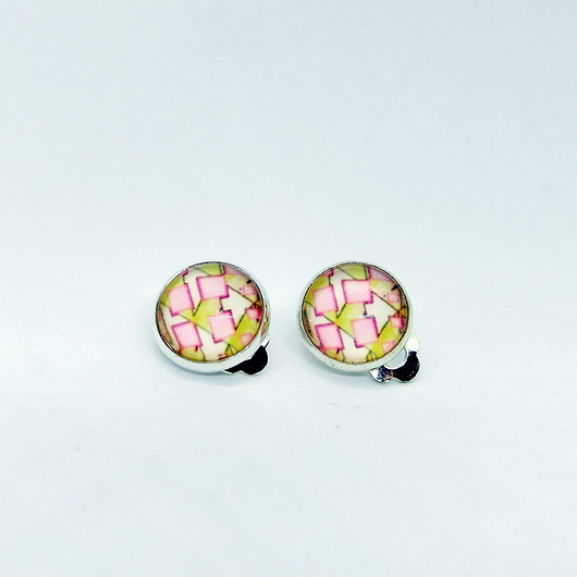 klipsy Klipsy - Różowo żółte