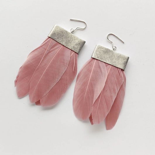 kolczyki z piórami PIÓRKO kolczyki