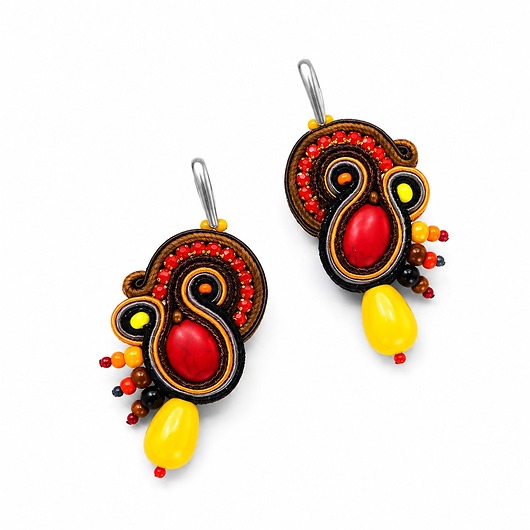 kolczyki soutache Autumn Garden - etniczne kolczyki soutache