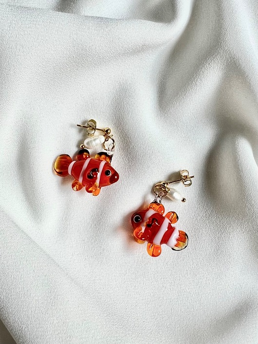 kolczyki szklane Kolczyki Nemo