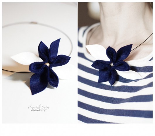 Granat/ecru mini FlowerFelt Design