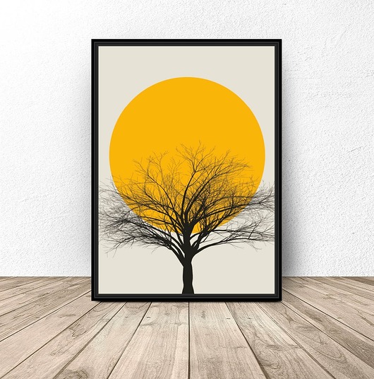 plakaty Kolorowy plakat "Sunset tree"
