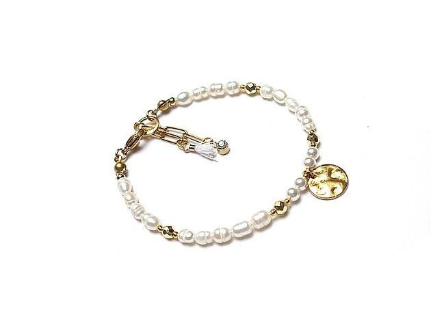 bransoletki z kamieni naturalnych Pearls /white/ perły naturalne vol. 7-bransoletka