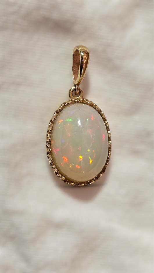 wisiory Wisior złoty z opalem etiopskim