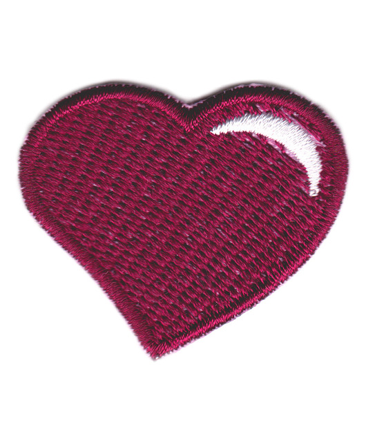 naszywki na ubrania Naszywka naprasowanka SERCE BORDO termo haft dla dzieci 4x3,5cm
