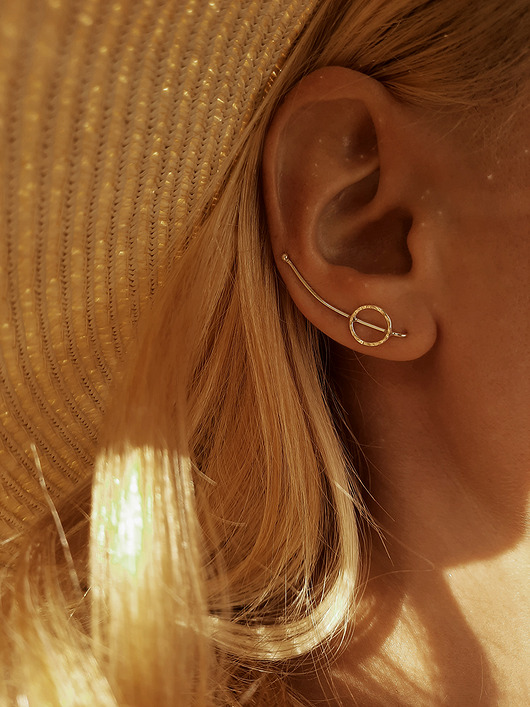 nausznice Komplet kolczyk- nausznica Koło ze srebra