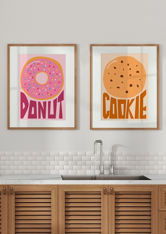 plakaty Plakat Cookie i Donut - zestaw dwóch plakatów