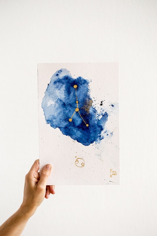 plakaty Plakat Gwiazdozbiór Rak Znak Zodiaku Raka Konstelacja Gwiazd