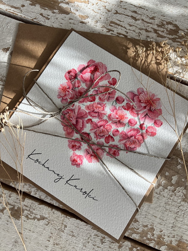 kartki scrapbooking Wyjątkowa kartka walentynkowa - prezent na walentynki z personalizacją z Twoi