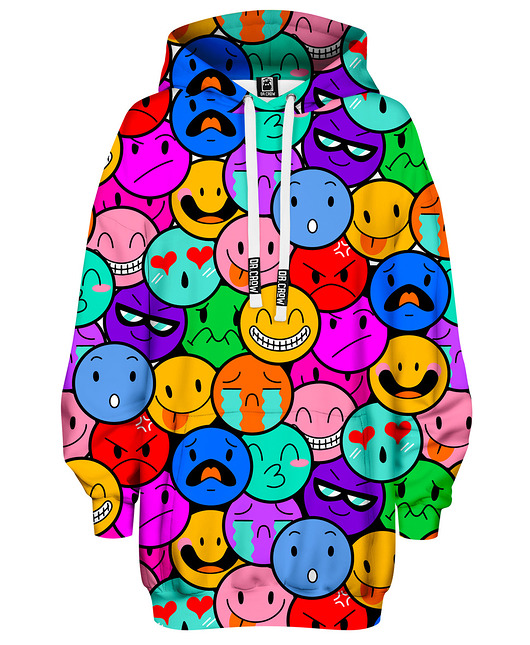 bluza z kapturem damska Bluza Oversize Tunika DR.CROW Smiles