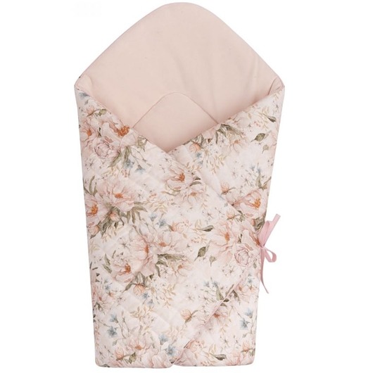 śpiwory i rożki niemowlęce Pikowany rożek Peonie Cream SM PZ