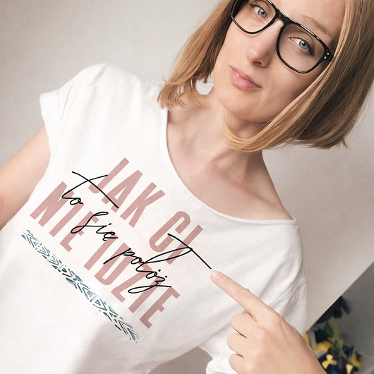 t-shirt damskie Jak Ci nie idzie Oversize Biały