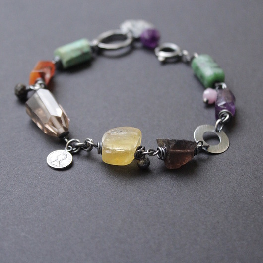 bransoletki z kamieni naturalnych Unikatowa bransoletka - Wielka moc minerałów - Kolor I