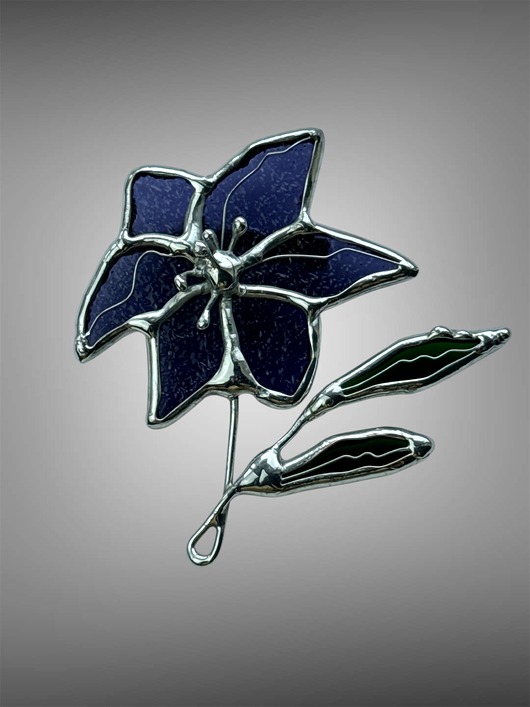 broszki Broszka witrażowa Kwiat Clematis Witraż Tiffany