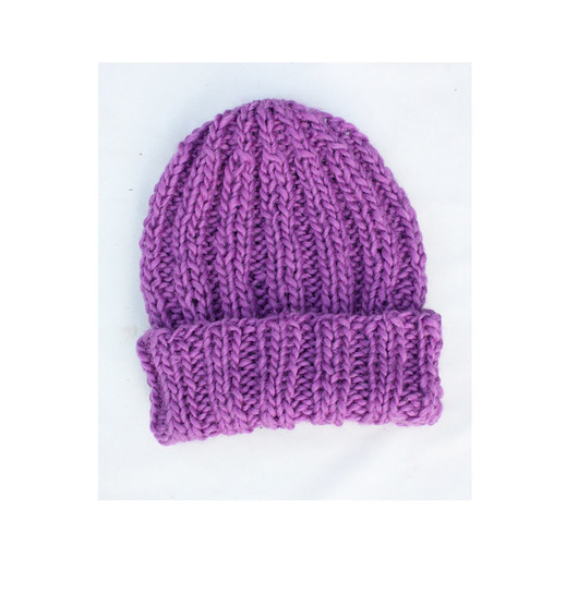 czapki damskie Czapka beanie  fiolet z wełną moher